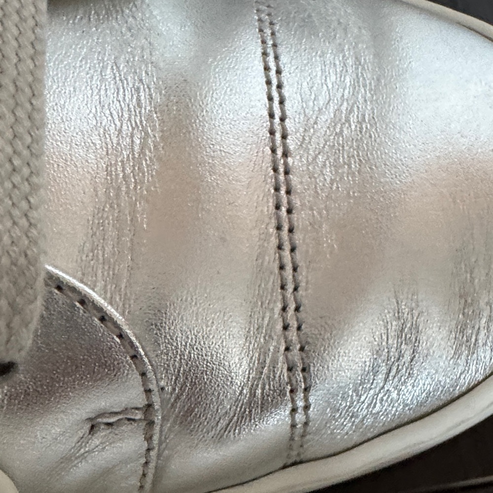 CHANEL White and Silver Logo Sneakers - Picture 10 of 10